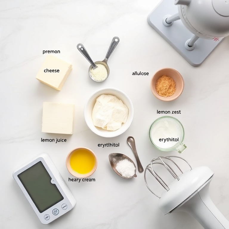 Raw Ingredients for Keto Lemon Cheesecake Cups