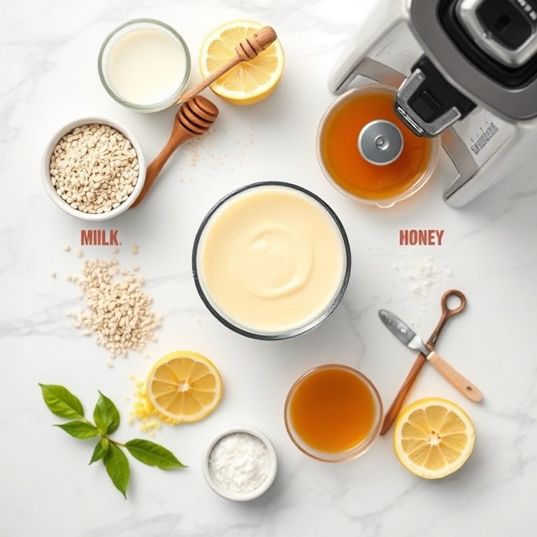 Lemon Curd Chia Pudding ingredients on a wooden surface