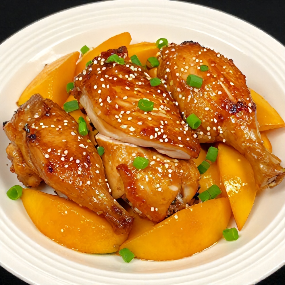 Plated Mango Glazed Chicken