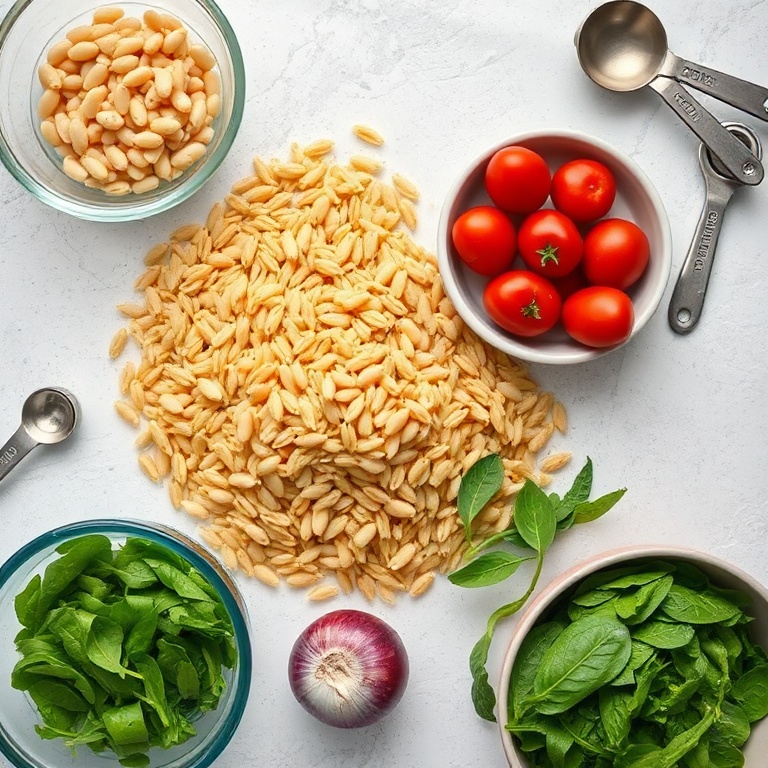 Mediterranean Orzo and Beans Ingredients