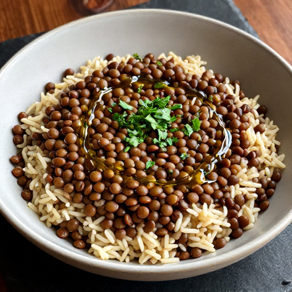 Perfect Plated Serving of Mujadara