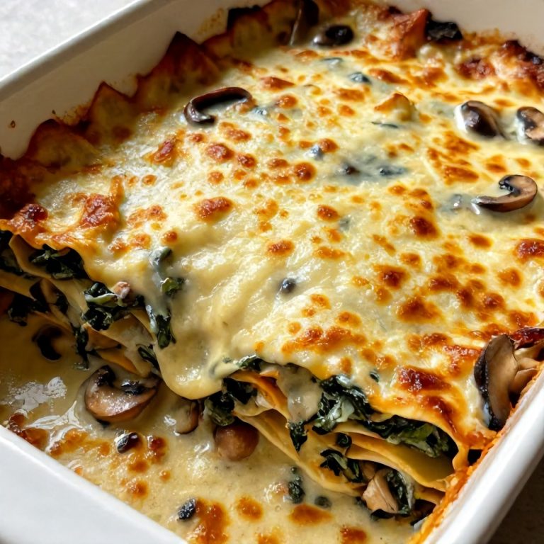Easy Mushroom Spinach Lasagna