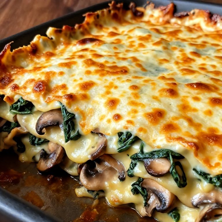 Easy Mushroom Spinach Lasagna