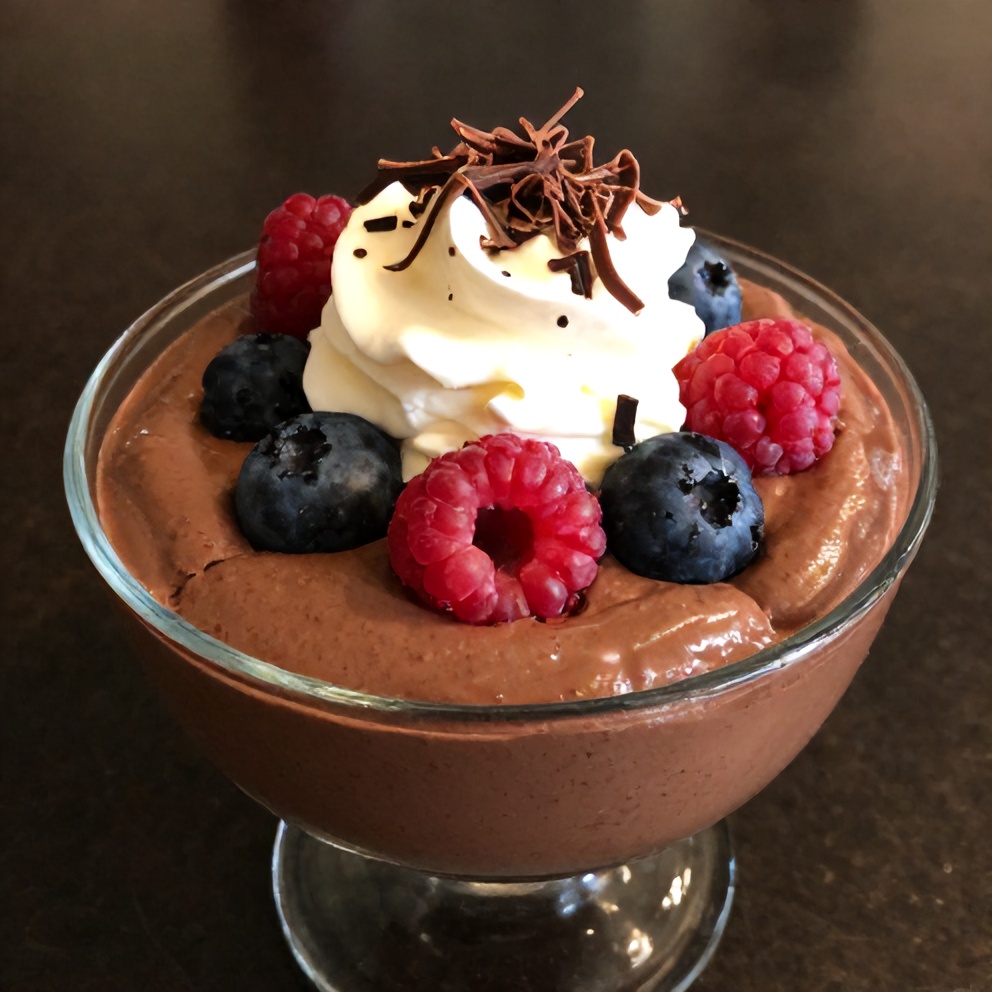Easy No-Bake Chocolate Mousse Dessert with Berries