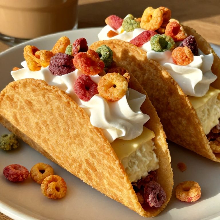 Easy No-Bake Fruity Pebbles Cheesecake Tacos