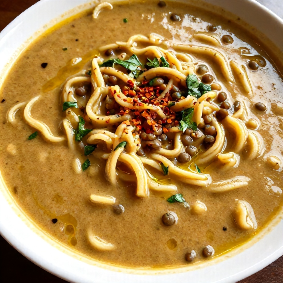 Persian Noodle Soup Ready to Serve