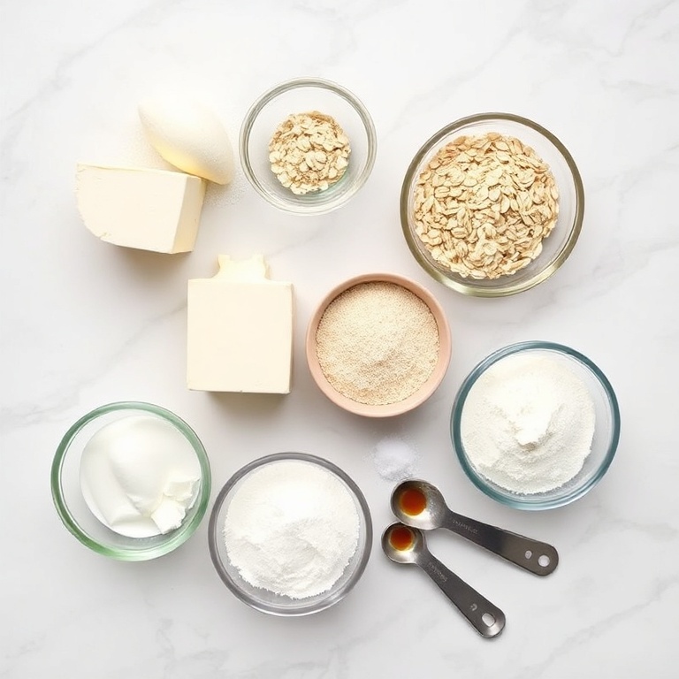 Raw ingredients for Easy Protein Pancakes with Cottage Cheese and Oats