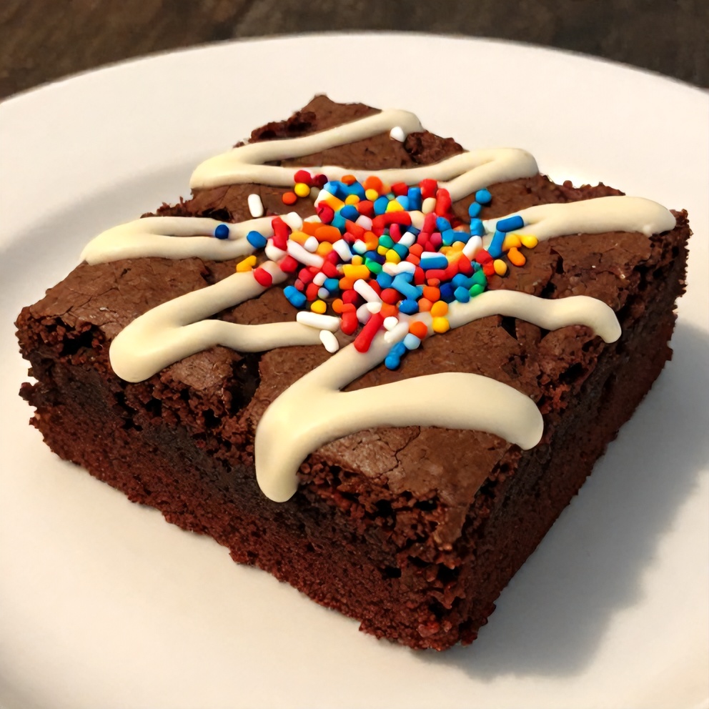 Red Velvet Brownies with White Chocolate Drizzle