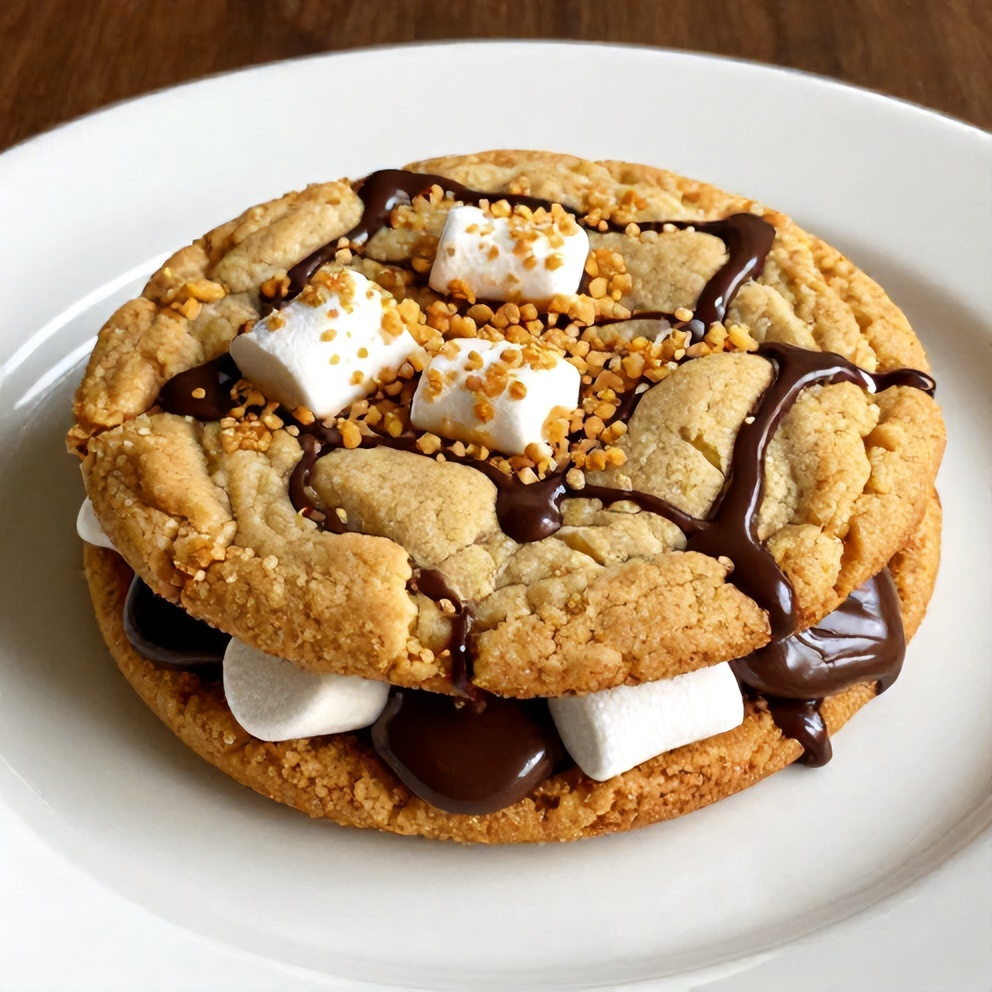 S'mores Cookie Cake Ready to Serve