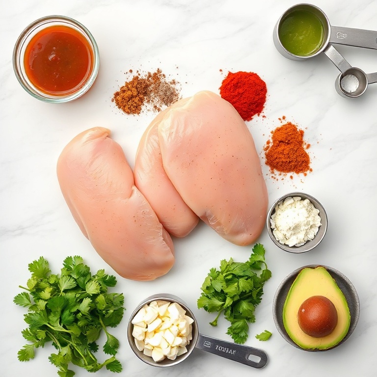 Raw ingredients for Salsa Verde Chicken