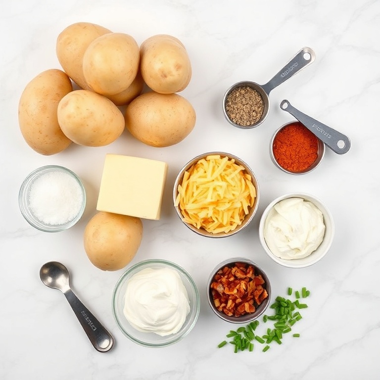 Easy Slow Cooker Loaded Baked Potatoes Ingredients