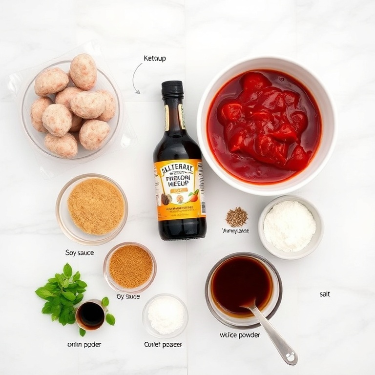 Ingredients for slow cooker sweet and sour meatballs
