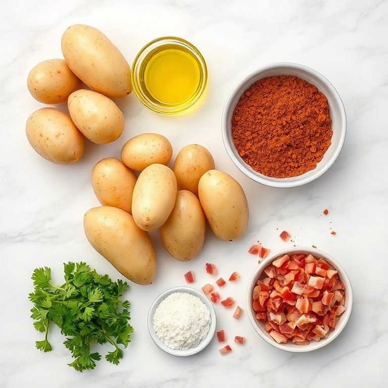 Raw ingredients for smoked baby potatoes
