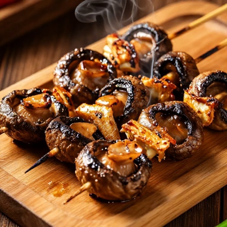 Easy Smoky Grilled Mushroom Skewers