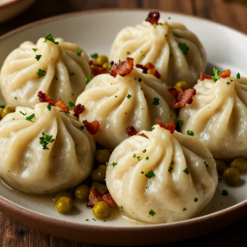 Southern Peas and Dumplings on a rustic plate