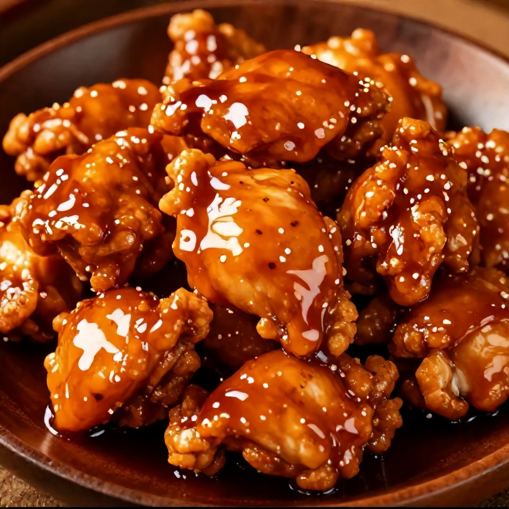 Plated Spicy Honey Soy Sauce Chicken