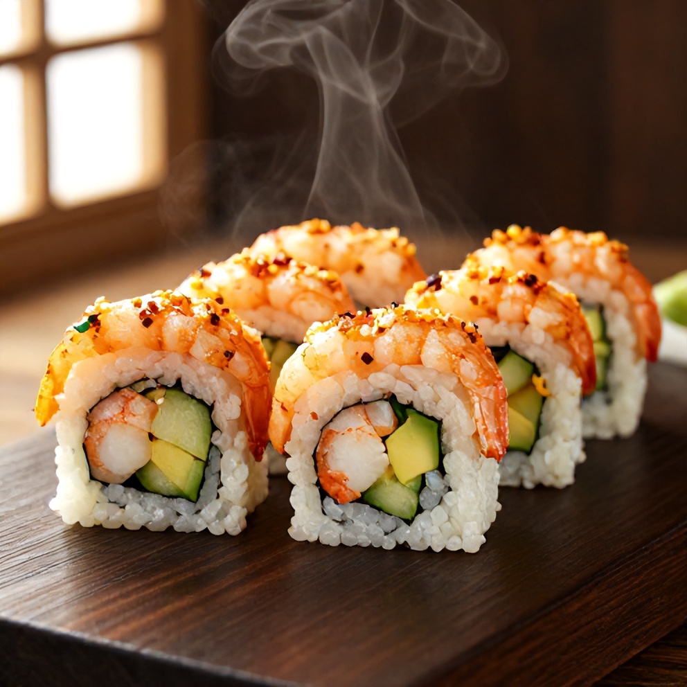 Easy Spicy Shrimp Sushi Stacks