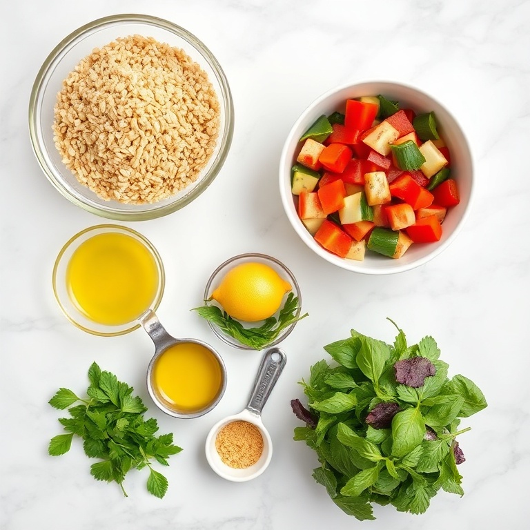 Farro salad ingredients