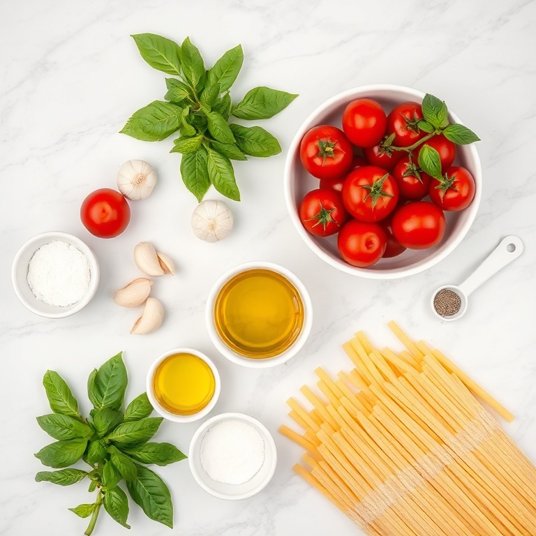 Raw Ingredients for Easy Summer Pasta
