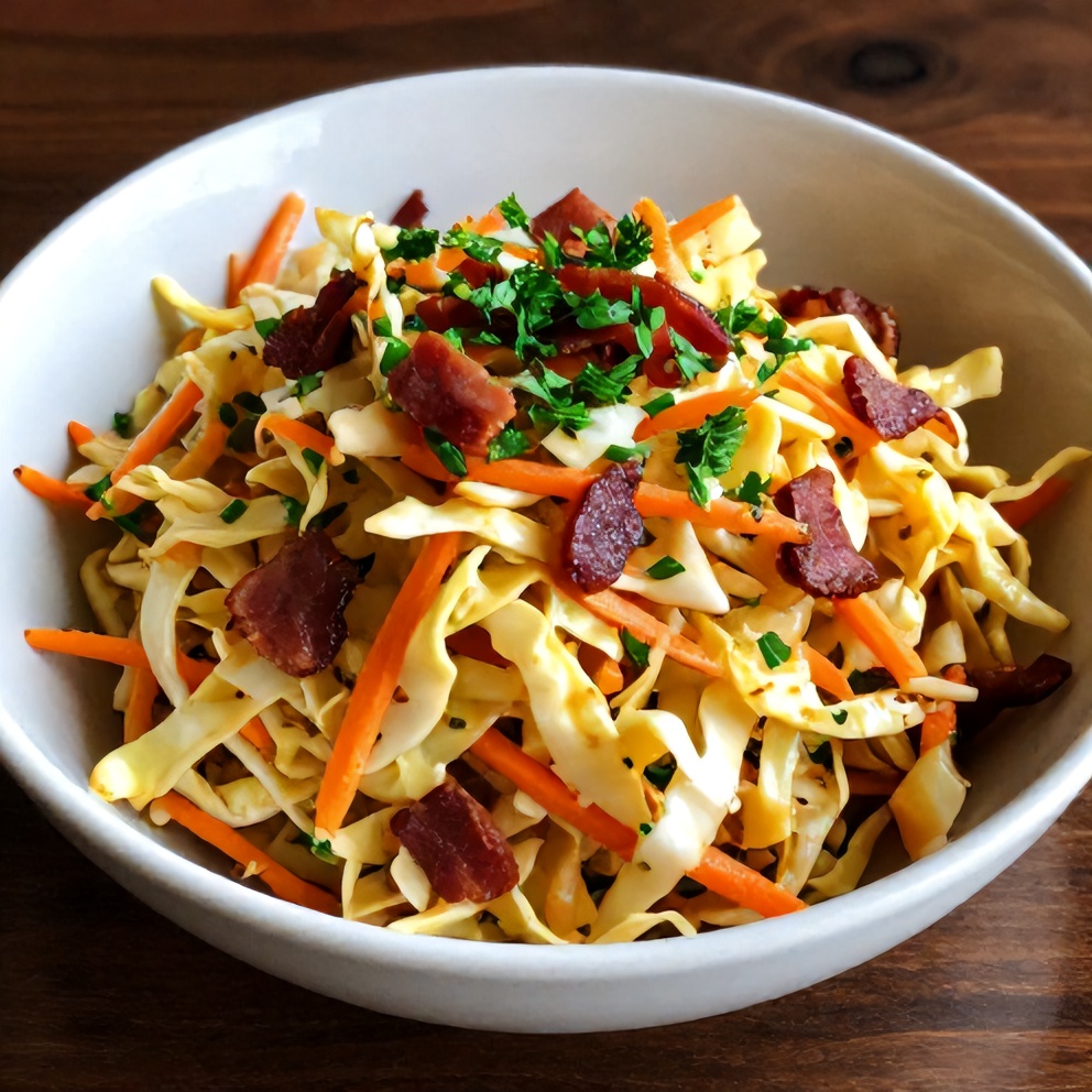 Sweet and Spicy Pickle Slaw served in a bowl