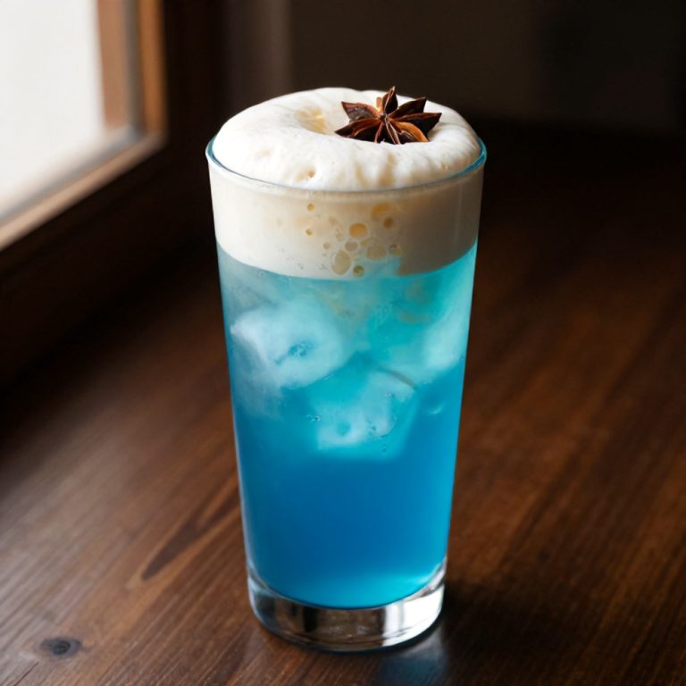 iced blue tea latte