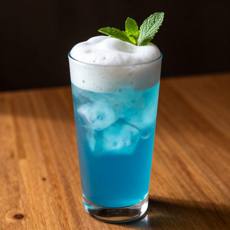 iced blue tea latte