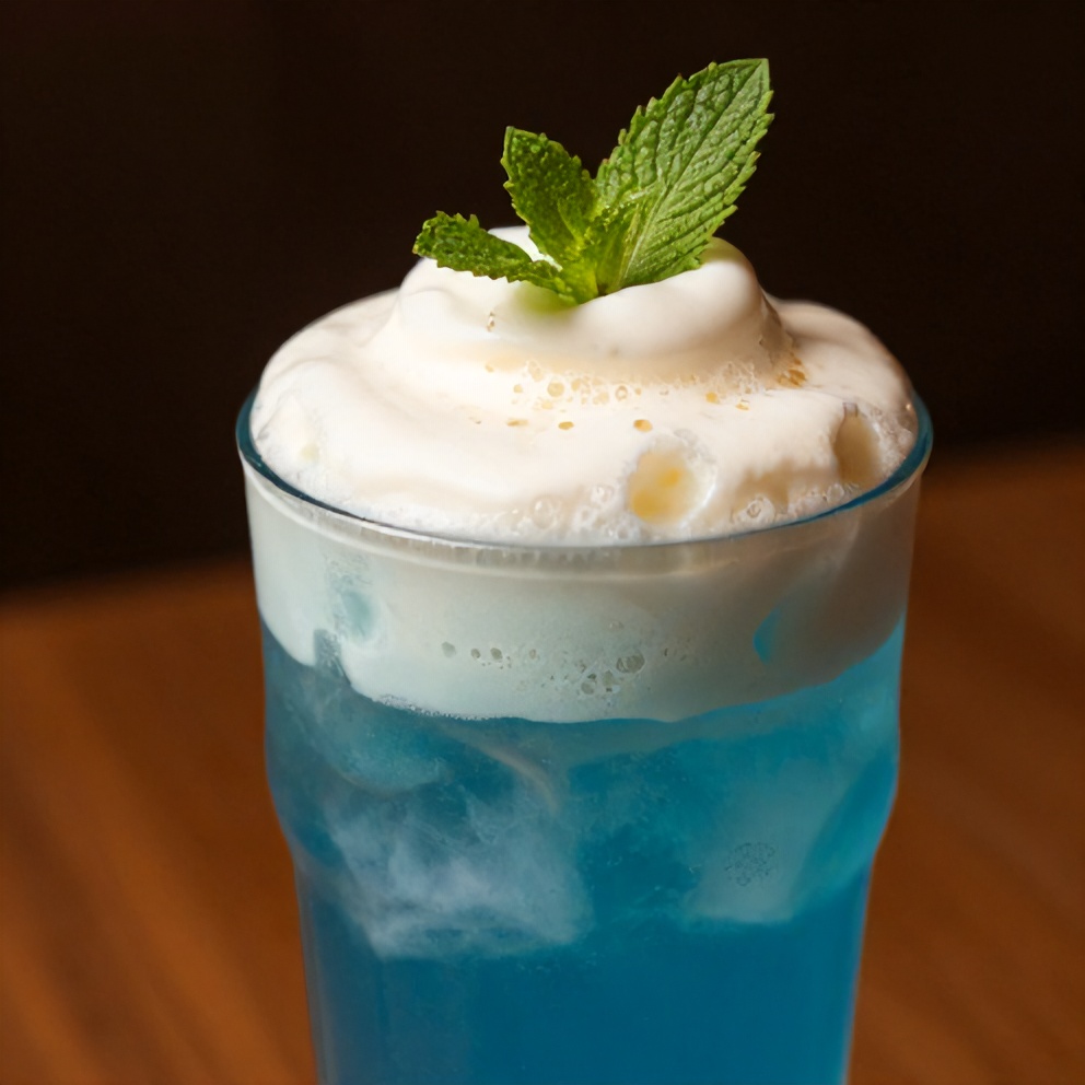 Iced Blue Tea Latte with Vanilla Cold Foam