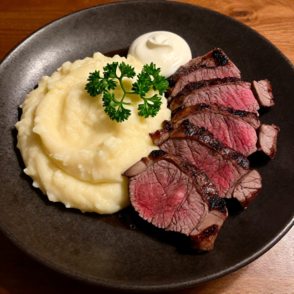 Irish Whiskey Steak with Colcannon Mash