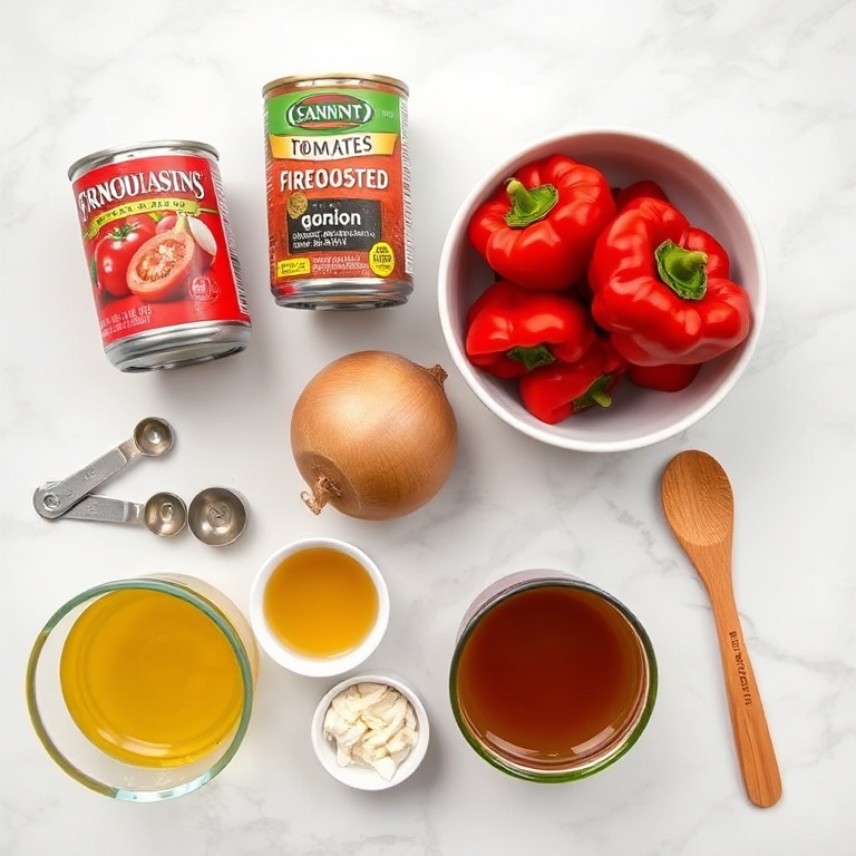 Ingredients for Mediterranean Tomato and Roasted Pepper Soup