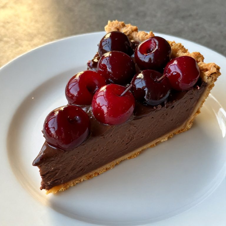 no-bake chocolate cherry cream pie