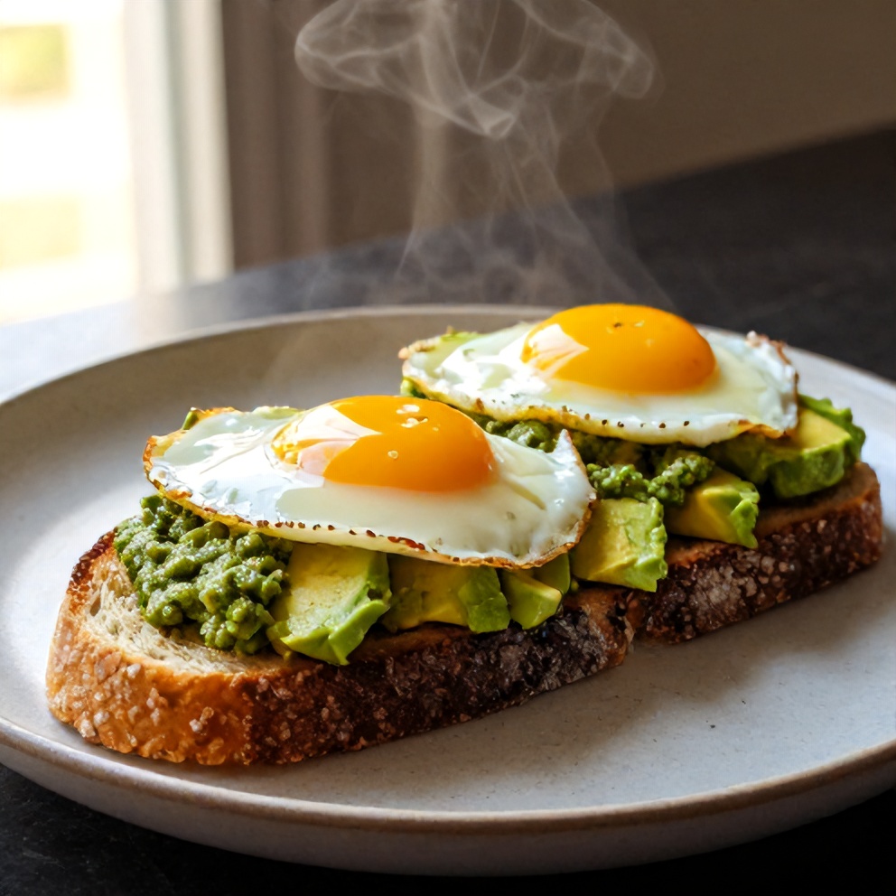 pesto eggs on avocado toast