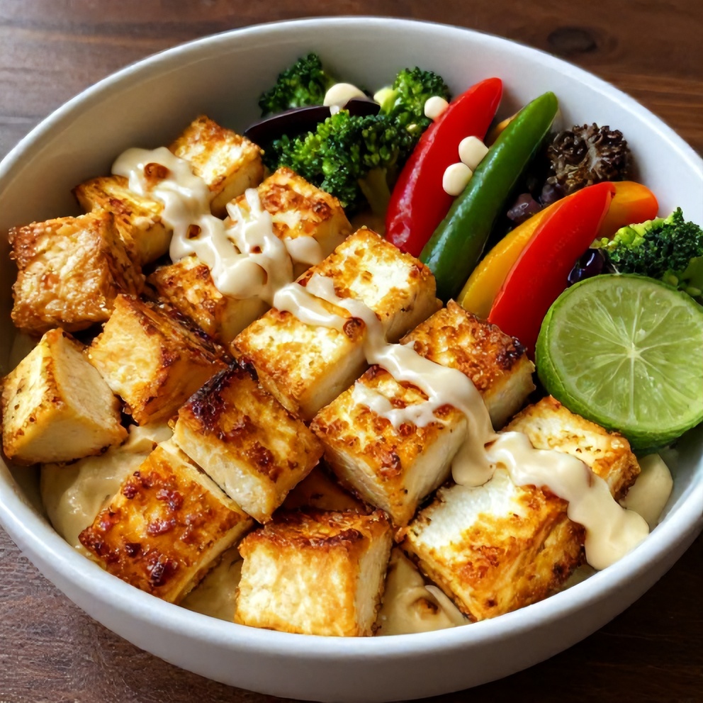 crispy halloumi bowl
