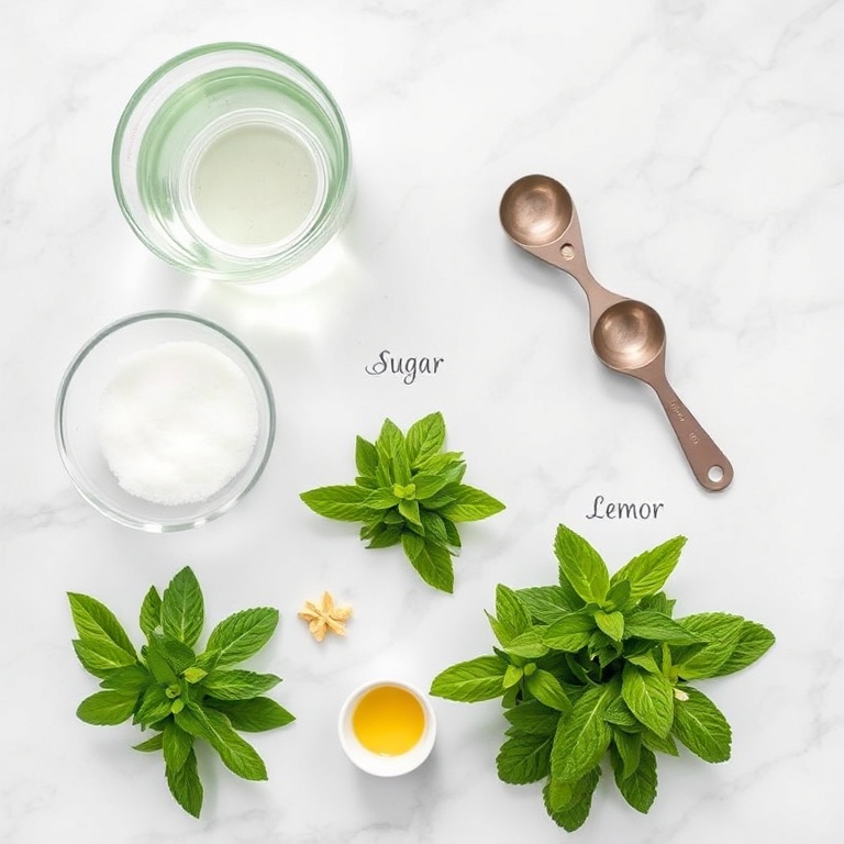 Raw Ingredients for Mint and Lemon Verbena Iced Tea