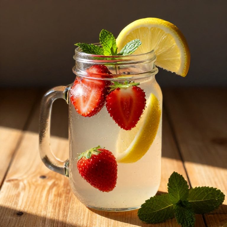 refreshing strawberry mint lemonade