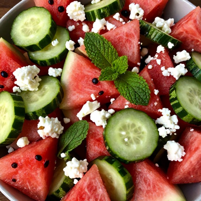 Watermelon Cucumber Salad