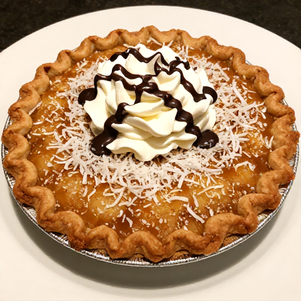 Served Samoa cookie pie on a white plate