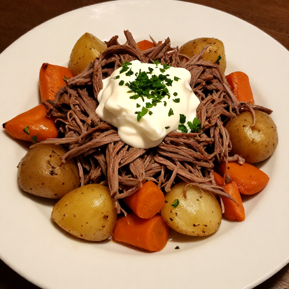 Plated Slow Cooker Chuck Roast