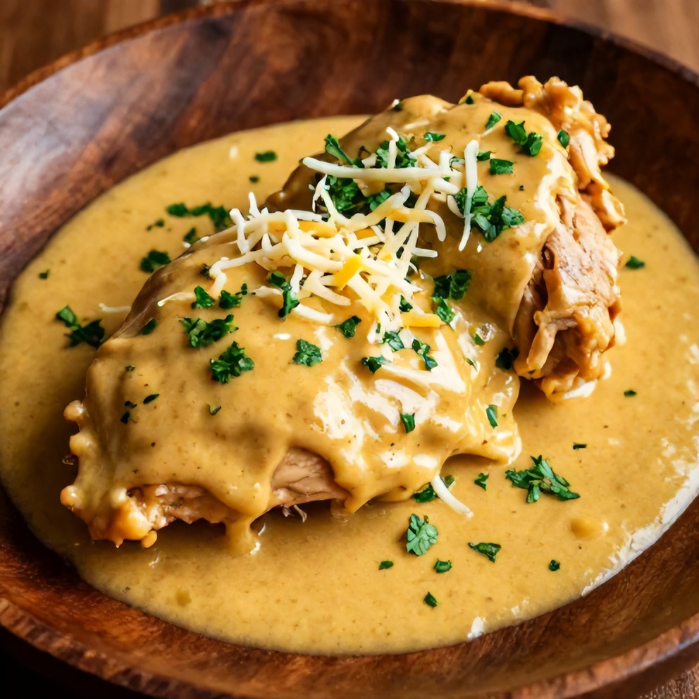 Slow Cooker Creamy Honey Mustard Chicken Final Dish