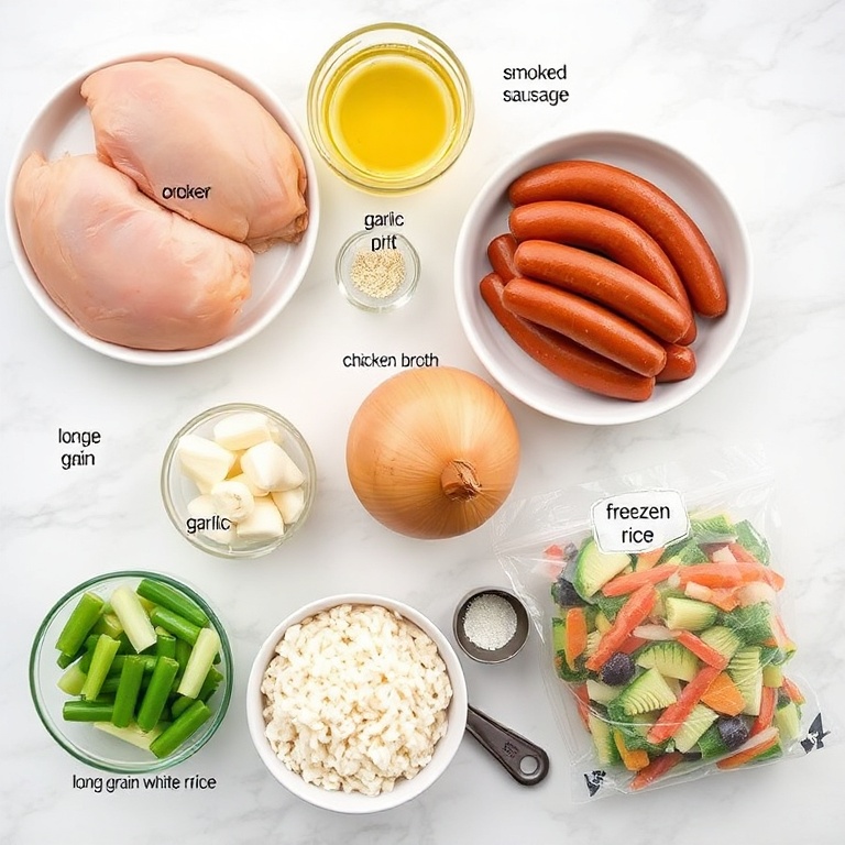 Raw Ingredients for Southern Chicken Bog