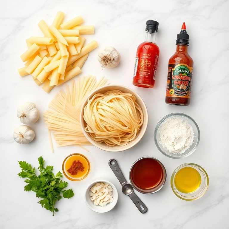 Raw Ingredients for Spicy Potato Noodles