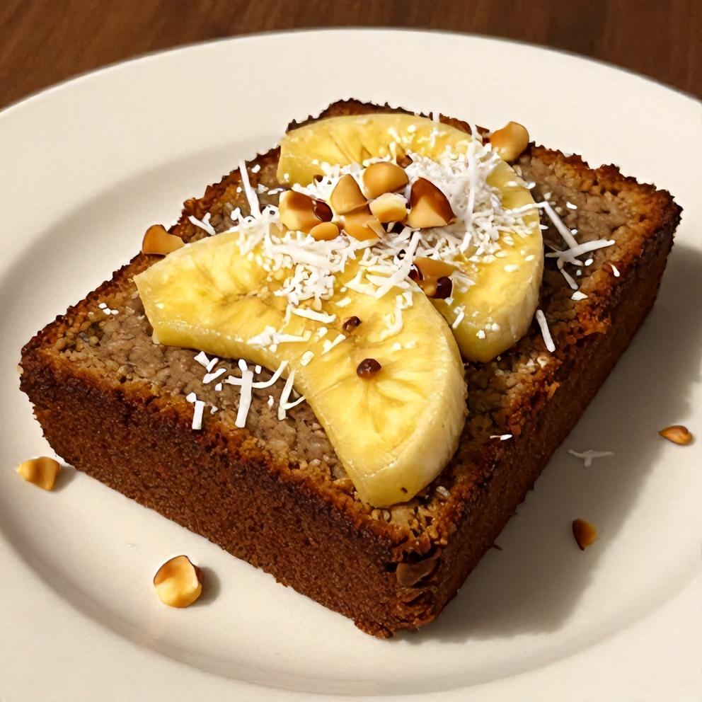 Plated slice of Tropical Hawaiian Banana Bread
