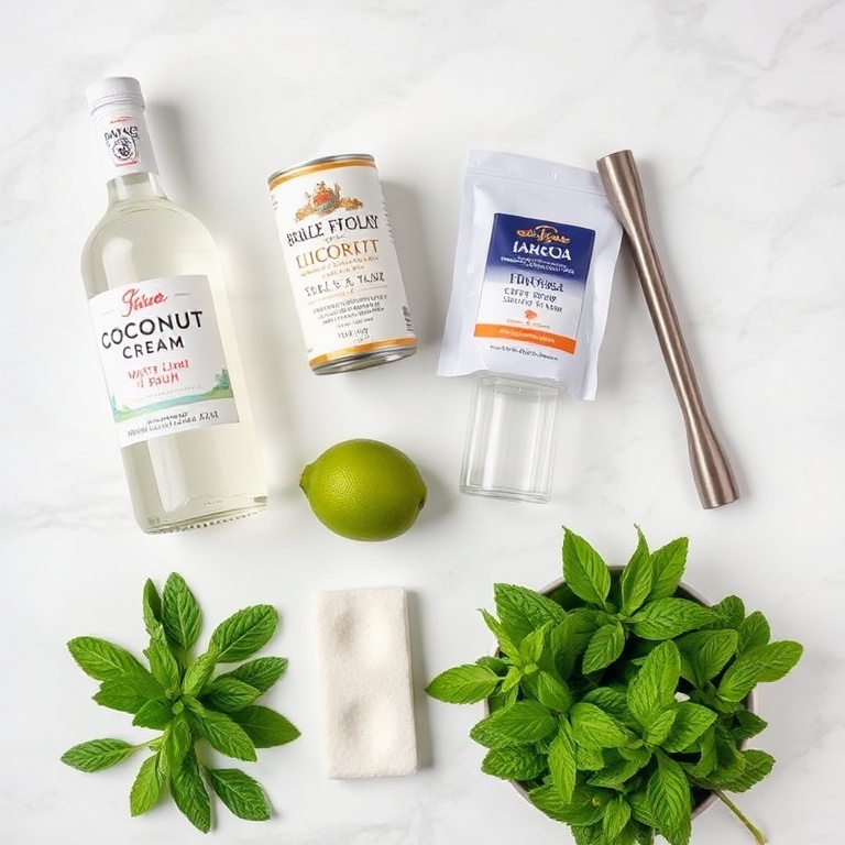 Ingredients for White Christmas Mojito