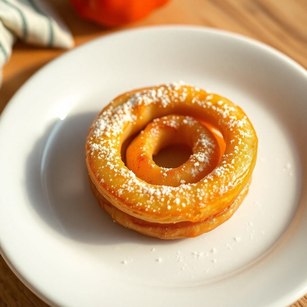 Plated Air Fryer Cinnamon Apple Rings
