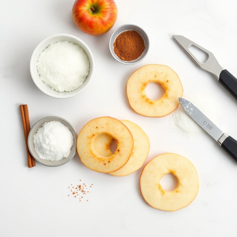 Raw Ingredients for Air Fryer Cinnamon Apple Rings
