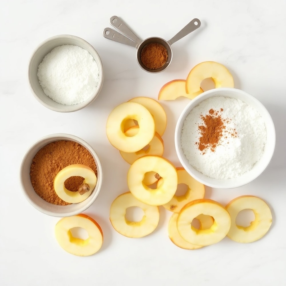 Raw Ingredients for Air Fryer Cinnamon Apple Rings