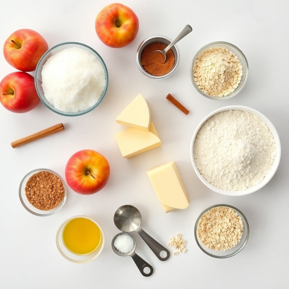 Raw ingredients for Amish Cinnamon Flop on a marble surface