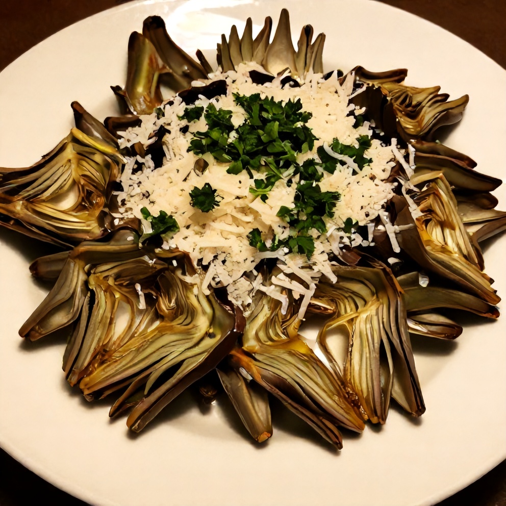 Artichoke salad with parmesan and fresh parsley