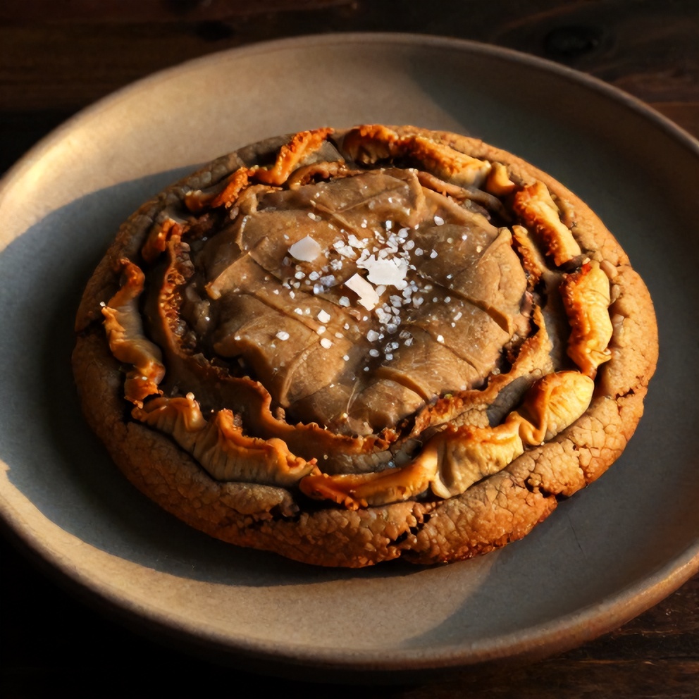 Brown Butter Coffee Toffee Cookies with Sea Salt Topping