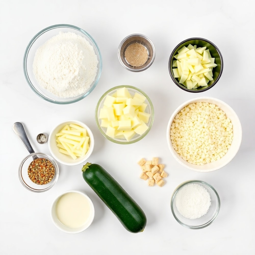 Raw Ingredients for Cheesy Zucchini Breadsticks