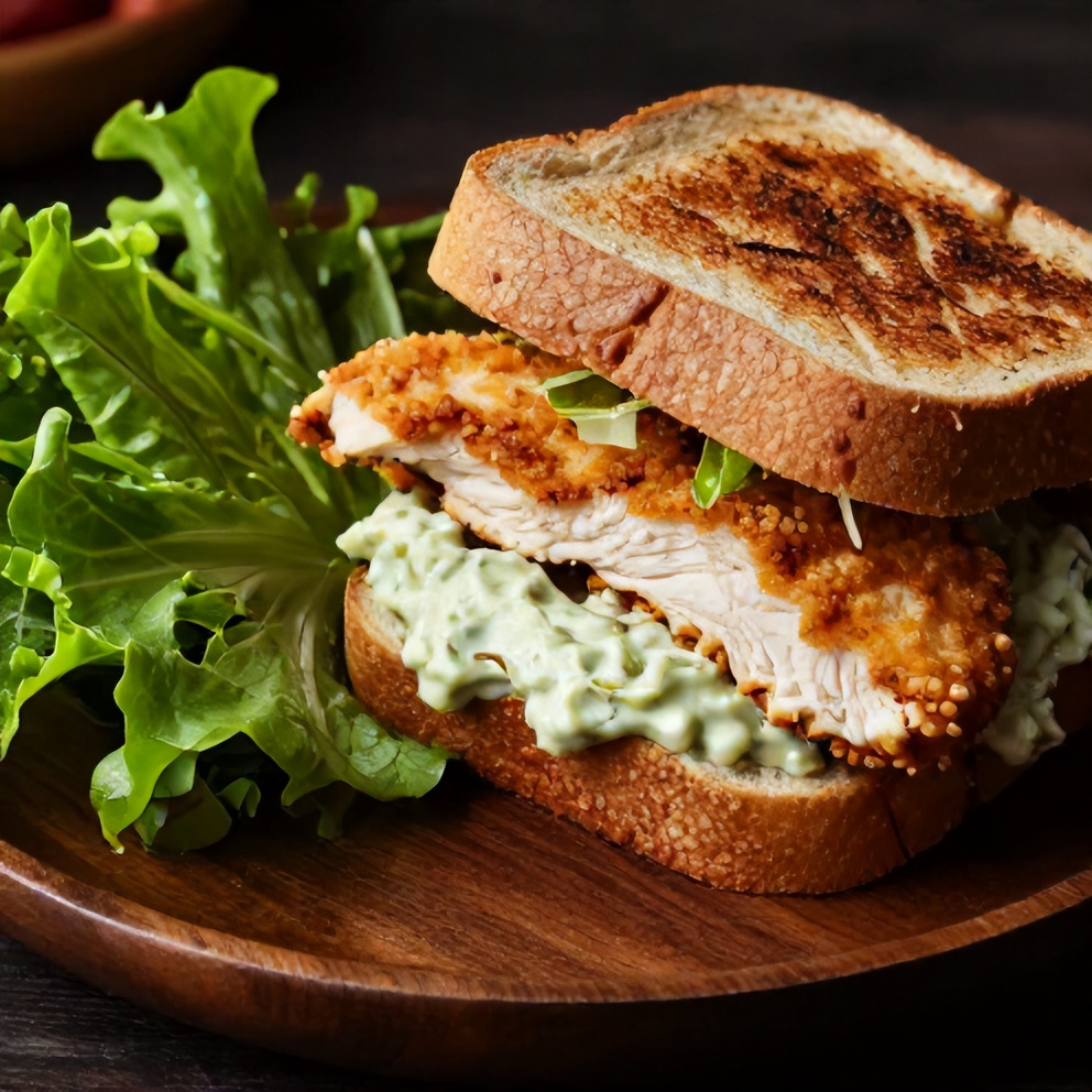 Plated Chicken Club Sandwich with Creamy Avocado Ranch